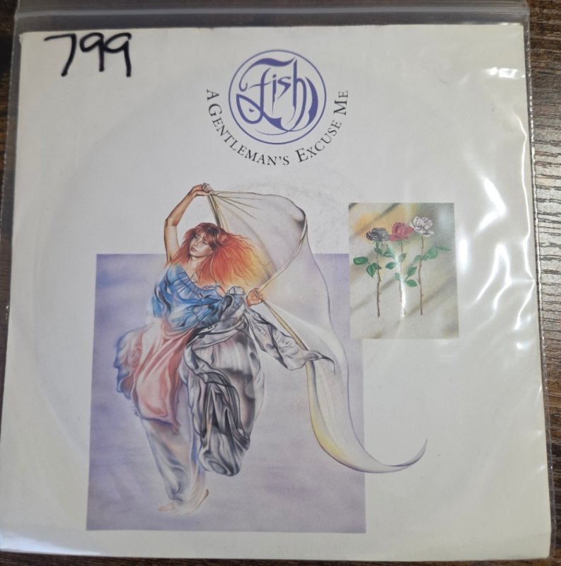 FISH — A GENTLEMAN'S EXCUSE ME / WHIPLASH record label scan