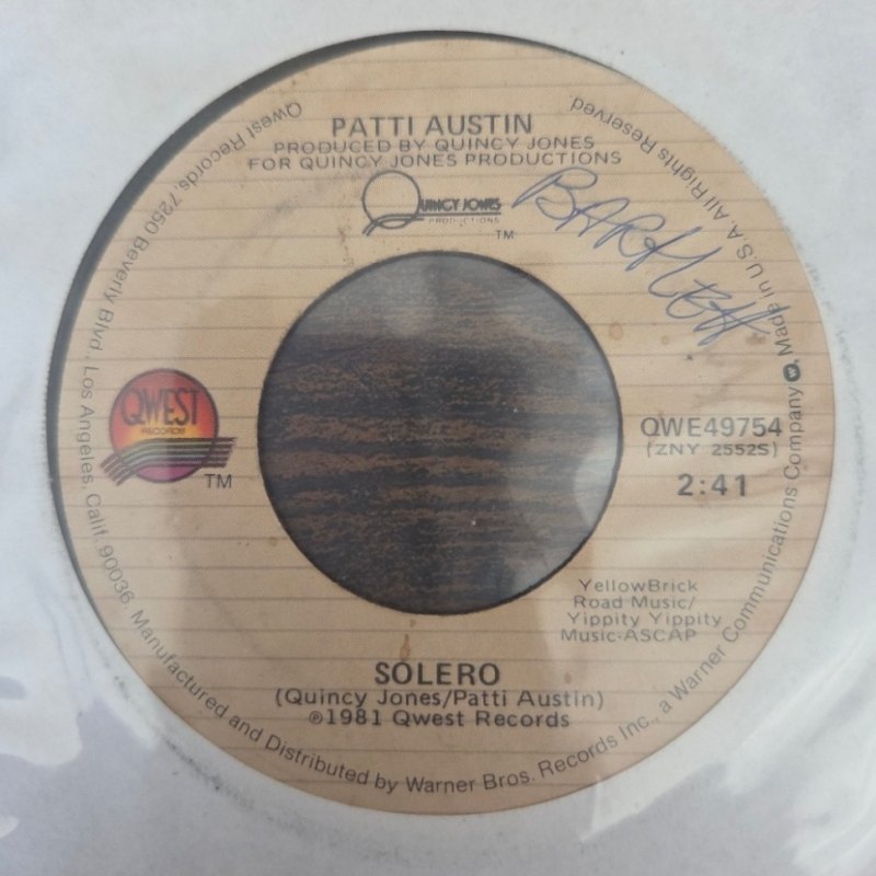 PATTI AUSTIN — SOLERO record label scan