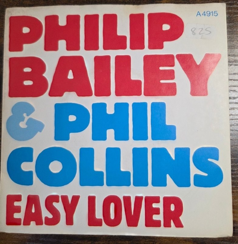 PHILLIP BAILEY AND PHIL COLLINS — EASY LOVER / WOMAN record label scan