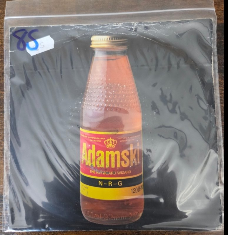 ADAMSKI — N-R-G / I LOVE TEKNOLOGY record label scan