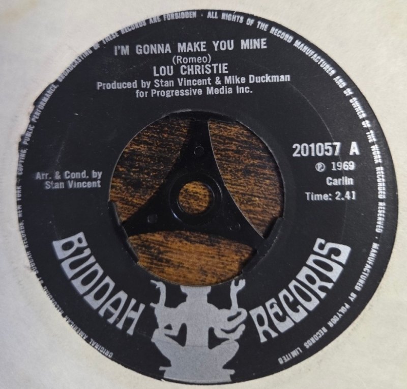 LOU CHRISTIE — I'M GONNA MAKE YOU MINE / I'M GONNA GET MARRIED record label scan