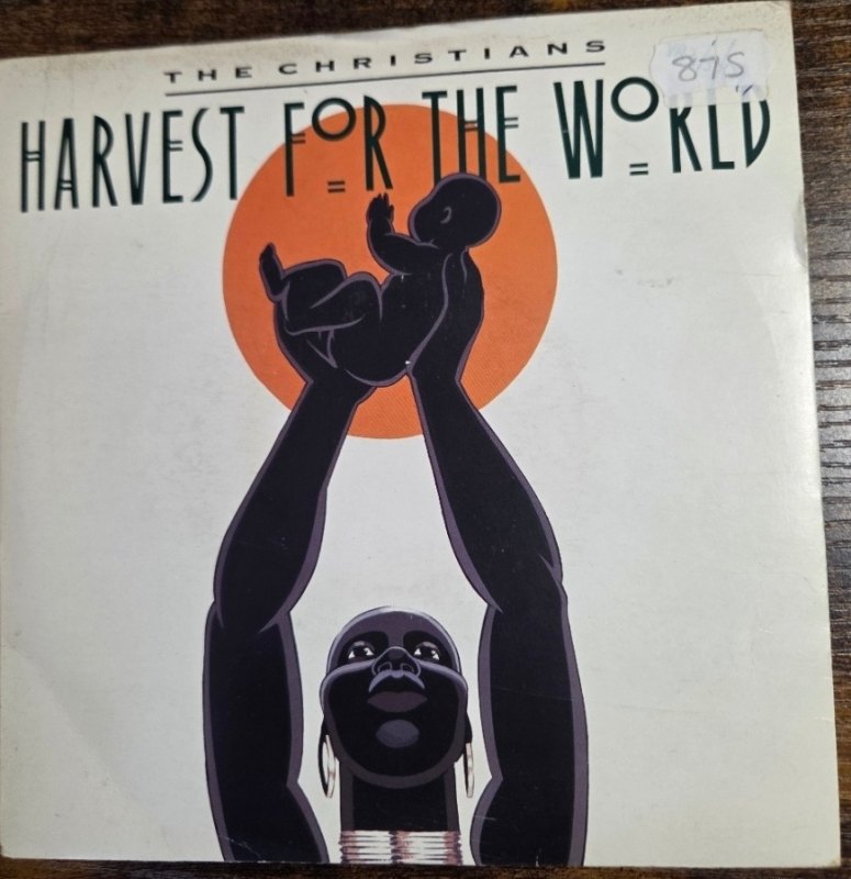 THE CHRISTIANS — HARVEST FOR THE WORLD / SMALL AXE record label scan