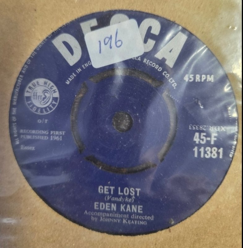 EDEN KANE — GET LOST / I'M TELLING YOU record label scan