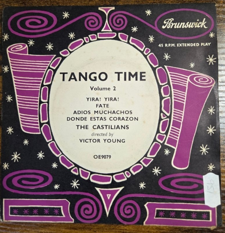 THE CASTILIANS — TANGO TIME VOLUME 2 record label scan