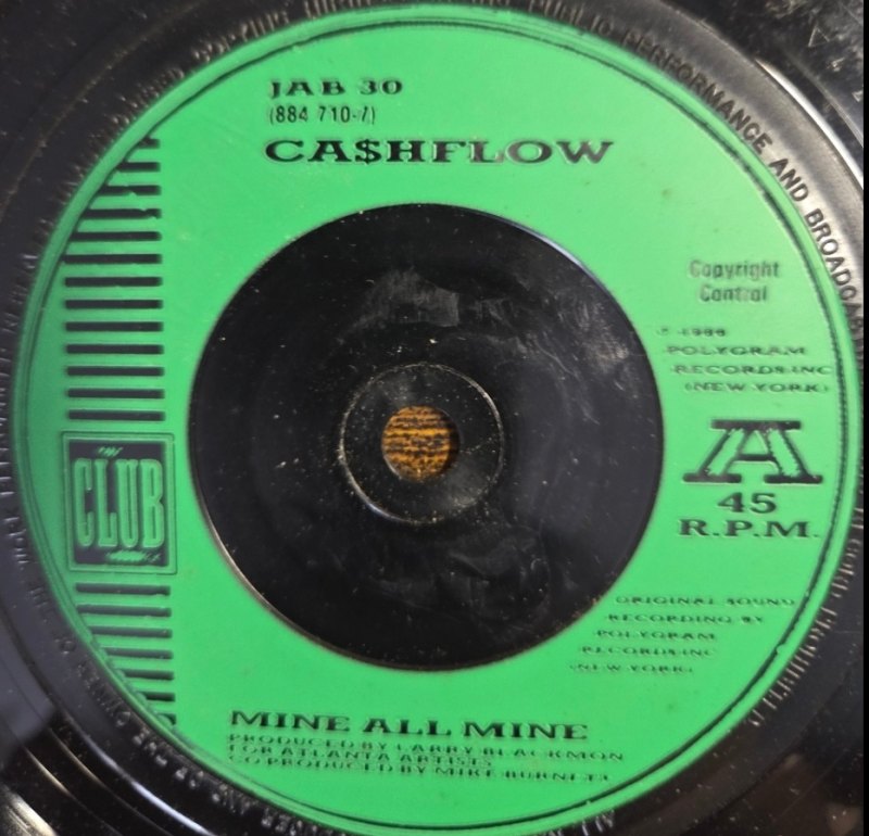 CASHFLOW — MINE ALL MINE / PARTY FREAK record label scan