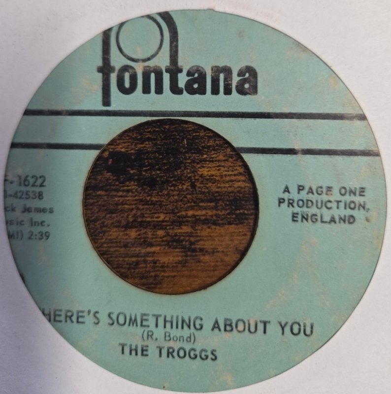 TROGGS — YOU CAN CRY IF YOU WANT TO / THERES SOMETHING ABOUT YOU record label scan