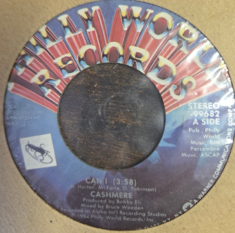 CASHMERE — CAN I / SOMEONE LIKE YOU record label scan