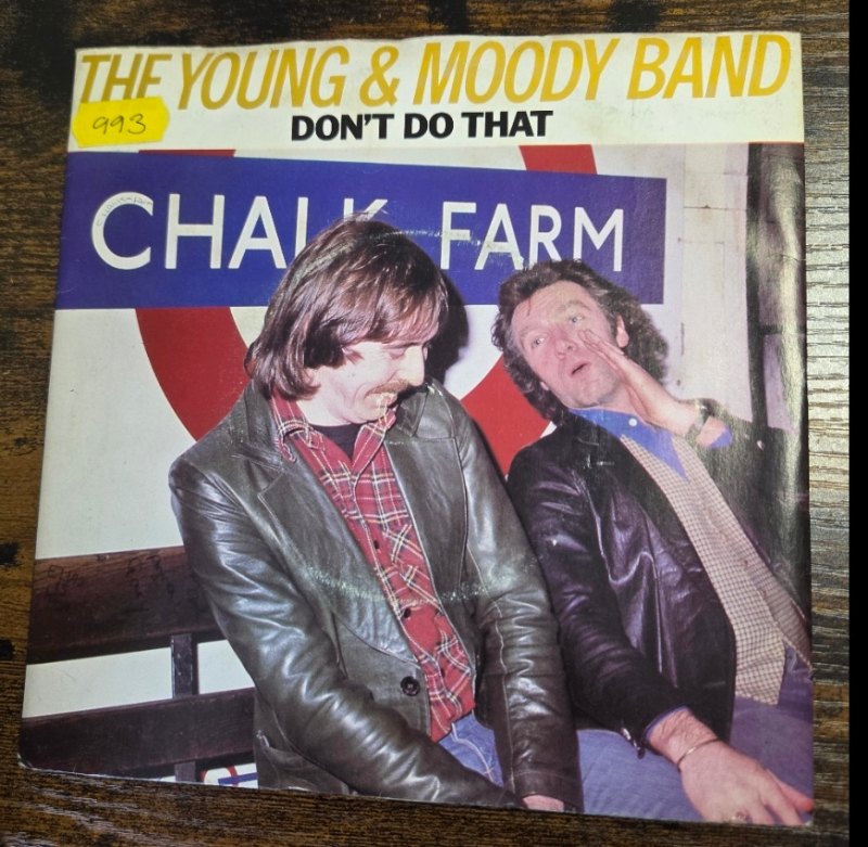 YOUNG AND MOODY BAND — DON'T DO THAT / HOW CAN I HELP YOU TONIGHT record label scan