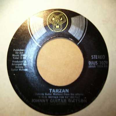 JOHNNY GUITAR WATSON — TARZAN / LOVER JONES record label scan