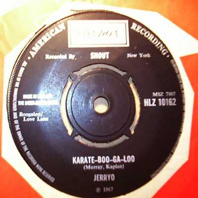 JERRYO — KARATE BOO GA LOO / THE PEARL record label scan