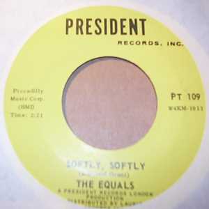 EQUALS — SOFTLY SOFTLY / LONELY RITA record label scan