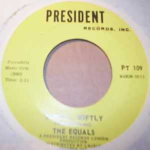 EQUALS — SOFTLY SOFTLY / LONELY RITA record label scan