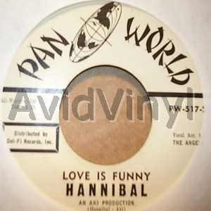 HANNIBAL — LOVE IS FUNNY / PLEASE TAKE A CHANCE ON ME record label scan
