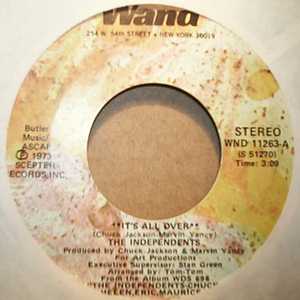 INDEPENDENTS — IT'S ALL OVER / SARA LEE record label scan
