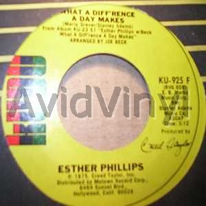 ESTHER PHILLIPS — WHAT A DIFFERENCE A DAY MAKES / TURN AROUND LOOK AT ME record label scan