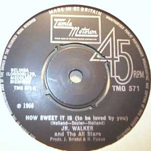 JR. WALKER AND THE ALL STARS — HOW SWEET IT IS / NOTHING BUT SOUL record label scan
