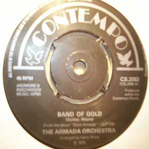 ARMADA ORCHESTRA — BAND OF GOLD / THE HUSTLE record label scan