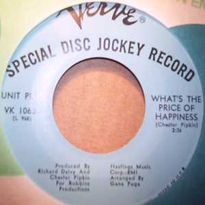 UNIT PLUS — WHAT'S THE PRICE OF HAPPINESS / JUST WALK AWAY record label scan