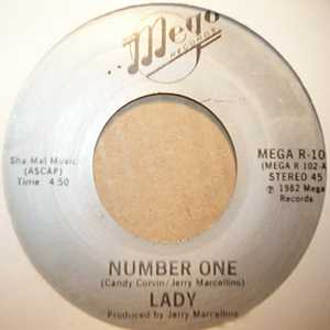 LADY — NUMBER ONE / LIVING FOR THE THOUGHT record label scan