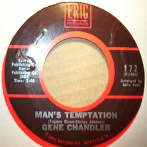 GENE CHANDLER — MAN'S TEMPTATION / RAINBOW record label scan