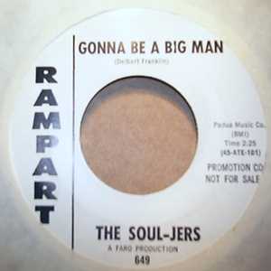 SOUL JERS — GONNA BE A BIG MAN / CRAZY LITTLE THINGS record label scan