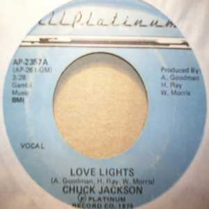 CHUCK JACKSON — LOVE LIGHTS / INSTRUMENTAL record label scan