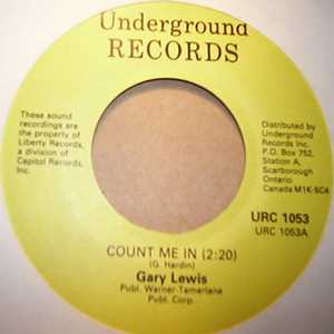 GARY LEWIS — COUNT ME IN / PAINT ME A PICTURE record label scan