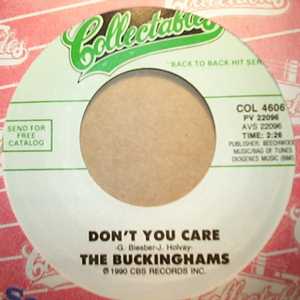 BUCKINGHAMS — DON'T YOU CARE / MERCY MERCY MERCY record label scan