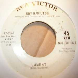 ROY HAMILTON — LAMENT / I TAUGHT HER EVERYTHING SHE KNOWS record label scan
