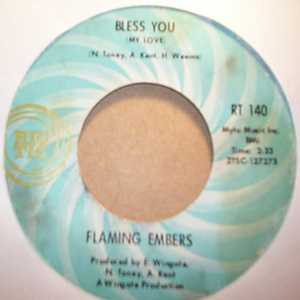 FLAMING EMBERS / AL KENT — BLESS YOU / INSTRUMENTAL record label scan