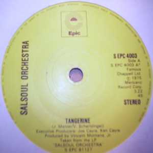 SALSOUL ORCHESTRA — TANGERINE / GET HAPPY record label scan