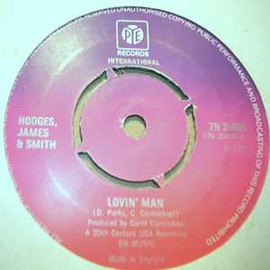 HODGES JAMES AND SMITH — LOVIN MAN / LUCKY ONE record label scan