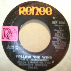 MIDNIGHT MOVERS UNLTD — FOLLOW THE WIND / PT2 record label scan