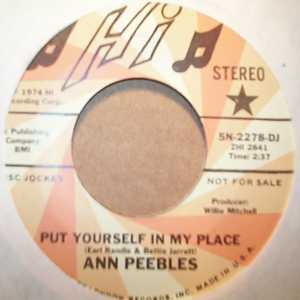 ANN PEEBLES — PUT YOURSELF IN MY PLACE / SAME record label scan