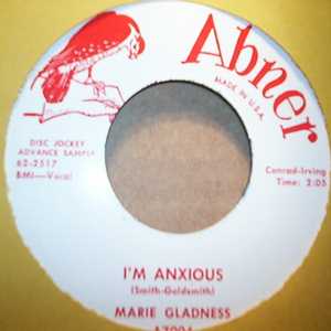 MARIE GLADNESS — I'M ANXIOUS / COPS AND ROBBERS record label scan