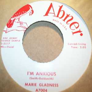 MARIE GLADNESS — I'M ANXIOUS / COPS AND ROBBERS record label scan