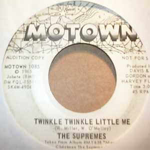 SUPREMES — TWINKLE TWINKLE LITTLE ME / CHILDRENS CHRISTMAS SONG record label scan