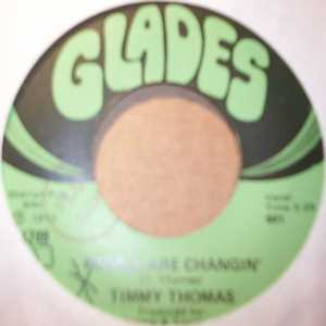 TIMMY THOMAS — PEOPLE ARE CHANGIN' / RAINBOW POWER record label scan