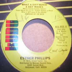ESTHER PHILLIPS — WHAT A DIFFERENCE A DAY MADE / TURN AROUND LOOK AT ME record label scan