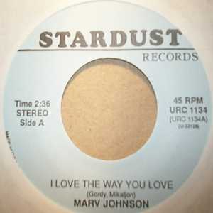 MARV JOHNSON — I LOVE THE WAY YOU LOVE / COME TO ME record label scan