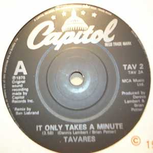 TAVARES — IT ONLY TAKES A MINUTE / MORE THAN A WOMAN record label scan