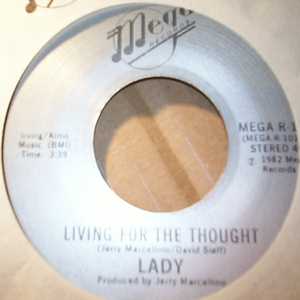 LADY — LIVING FOR THE THOUGHT / NUMBER ONE record label scan