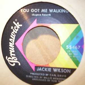 JACKIE WILSON — YOU GOT ME WALKING / THE FOUNTAIN record label scan