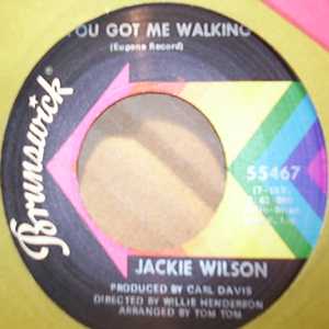 JACKIE WILSON — YOU GOT ME WALKING / THE FOUNTAIN record label scan