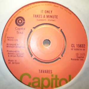 TAVARES — IT ONLY TAKES A MINUTE / I HOPE SHE CHOOSES ME record label scan