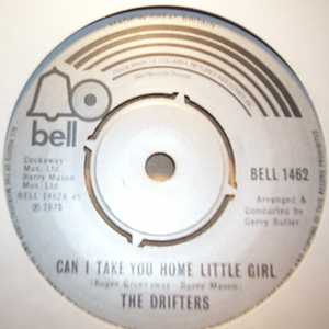 DRIFTERS — CAN I TAKE YOU HOME LITTLE GIRL / PLEASE HELP ME DOWN record label scan