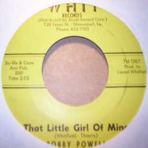 BOBBY POWELL — THAT LITTLE GIRL OF MINE / C C RIDER record label scan