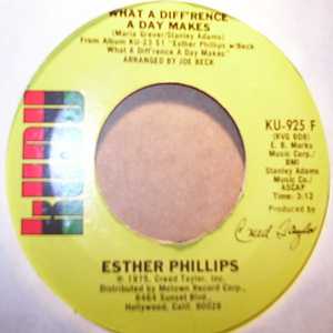 ESTHER PHILLIPS — WHAT A DIFFERENCE A DAY MAKES / TURN AROUND LOOK AT ME record label scan