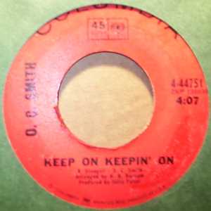 O. C. SMITH — KEEP ON KEEPIN' ON / HONEY record label scan