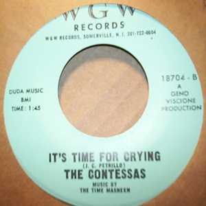 CONTESSAS — IT'S TIME FOR CRYING / JUST LOVE ME record label scan